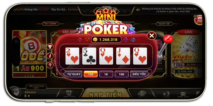 Chế độ chơi Mini Poker Go88