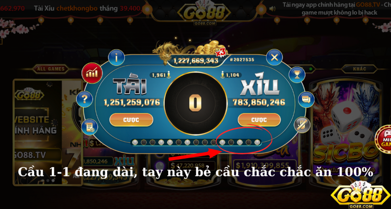 hướng dẫn bẻ cầu tài xỉu go88